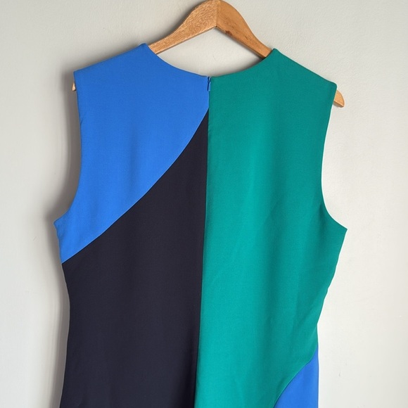 NEW The Fold London Sorrento Dress Tranquil Teal Multicolour 14 - Picture 8 of 15